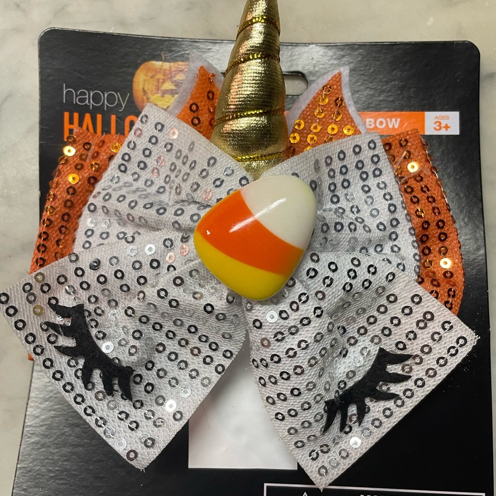 Uni-CANDY-Corn Hair Bow 🎃